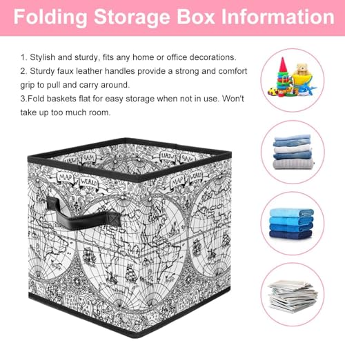 Boîte de rangement pliable en tissu cube pour jouet et placard - 4