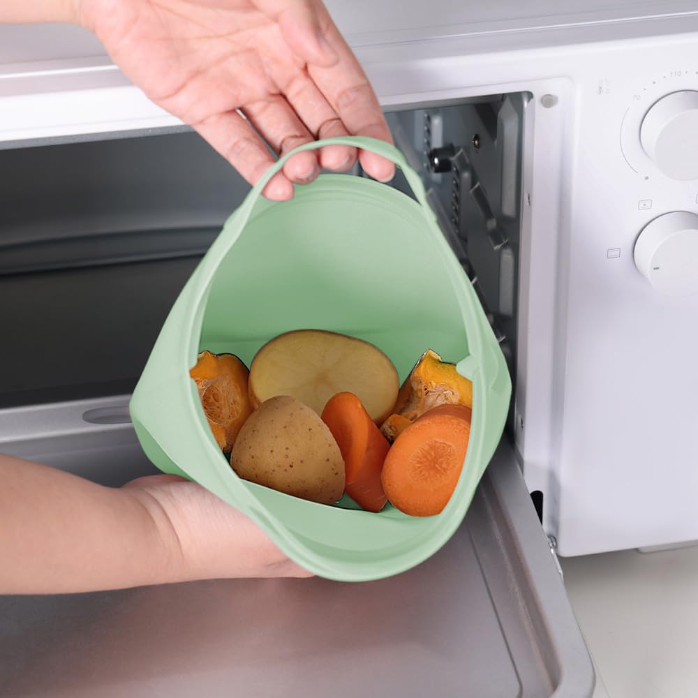 haakaa Sac en silicone pour cuisson à la vapeur et stérilisation au micro-ondes, sac réutilisable de grande capacité pour Biberon/Tire-lait/Accessoires/Vert/1 Pièce (1250 ml)
