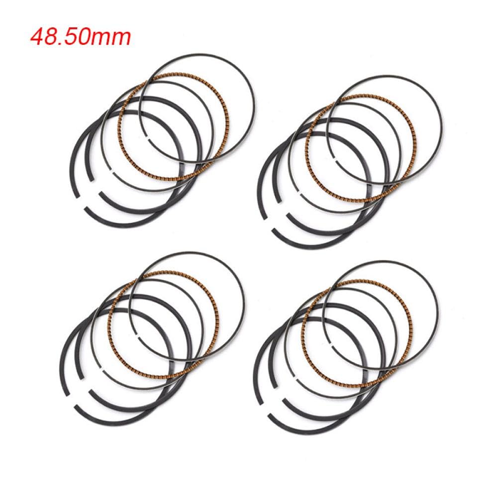 Kit de Segments de Piston, alésage 48,50 mm-49,50 mm Compatible(4 Sets 48.50mm)