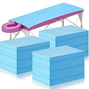 150 Pieces Spa Bed Sheets Disposable Massage Table Sheets Waterproof Bed Cover Oil Proof Non Woven Spa Sheets for Massage Table Tattoo Beauty Salons Lash Bed, 31.5 x 70.1 Inch (Blue)