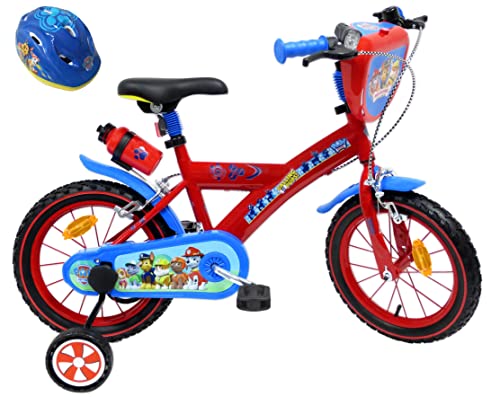 Eden-Bikes Bicicleta 16" Garcon PATROLLA 2 Frenos PB/BIDON AR + Casco de Bicicleta Infantil, Multicolor, 16 Pulgadas Cover