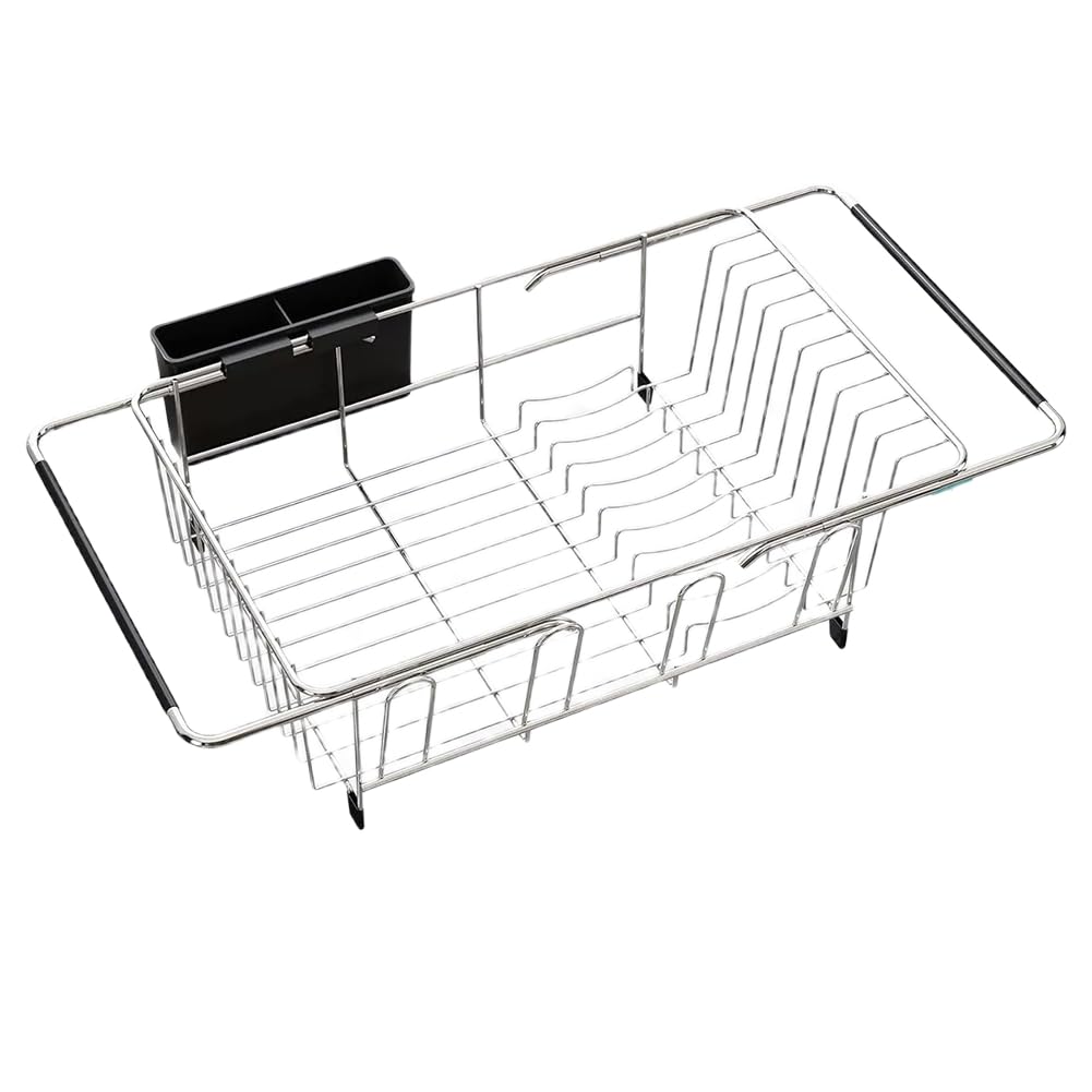 CTRLZS Dish Drying Rack for Inside Sink Stainless Steel Expandable Dish Drainer in Sink for Kitchen Counter Dish Dryer Rack