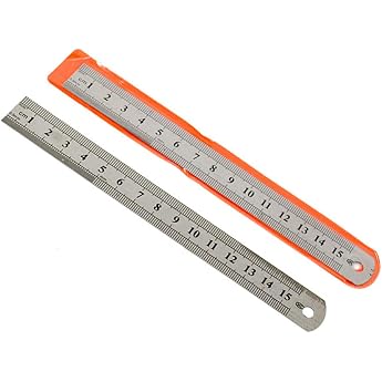 Stainless Steel Ruler, Straight Ruler, 5.9 inches 15 cm, Straight Ruler, Steel Ruler, With Scale on Both Sides, For Measuring, Cutting and Drawing, Various Uses, Survey Supplies, Multifunctional Ruler, Silver 1