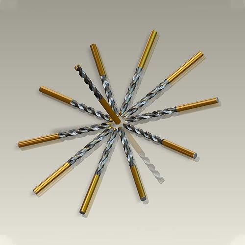 Miniatura 4 de Aopin 5 piezas HSS 516" pulgadas (0.315 in) Metric Gold Cobalt Titanium de acero de alta velocidad Twist Broca helicoidal, adecuada para hierro