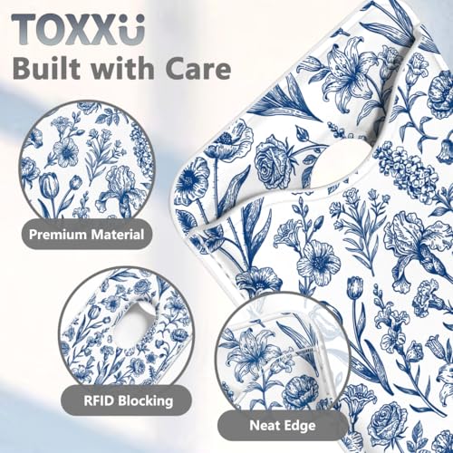 Image of Floral Magnetic Wallet for Magsafe Compatible with iPhone 17 /16 /15 /14 /13 /12 Series Pro Max Plus Air (Flowers Phone Magnet Card Holder Fit 3 Cards for Women Girl Lether Mag Safe Wallets) Ink