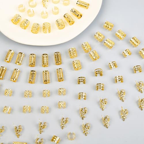 Joyas para el cabello doradas set 100 piezas para trenzas miniatura 5