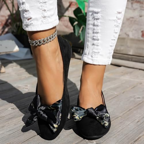 Women's Ballet Flats Comfortable Round Toe Bowknot Slip On Flat Shoes Classic Office Dress Shoes for Work Bussiness Casual Lightweight Breathable Walking Driving Ballerina Loafers2