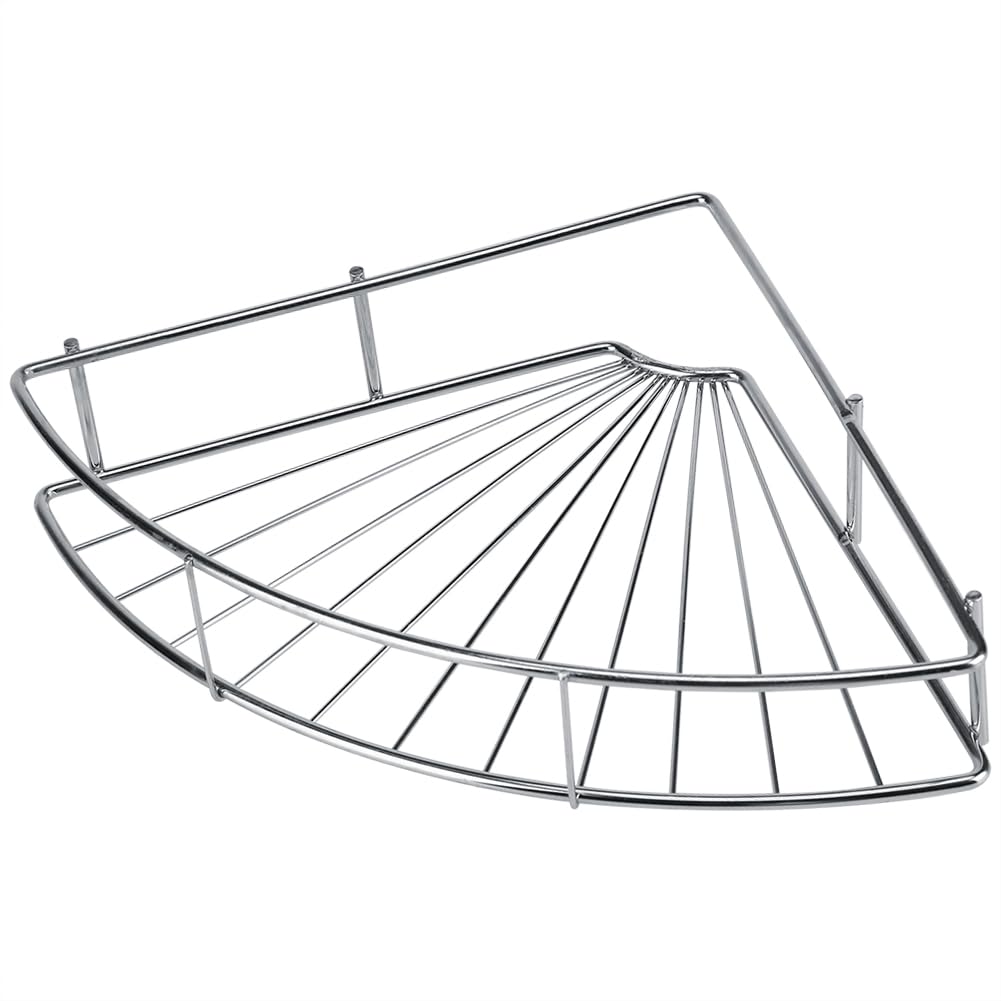 DriKou Shower Shelf Corner Shower Caddy Triangle Stainless Steel with Vacuum Suction Shower Organizer for Kitchen Bathroom Bathtub