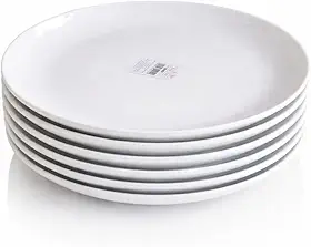 Conjunto Com 6 Pratos Fundos Grandes Redondos 25cm Opaline Restaurante Buffet Hotel Mesa Posta Cor Branco