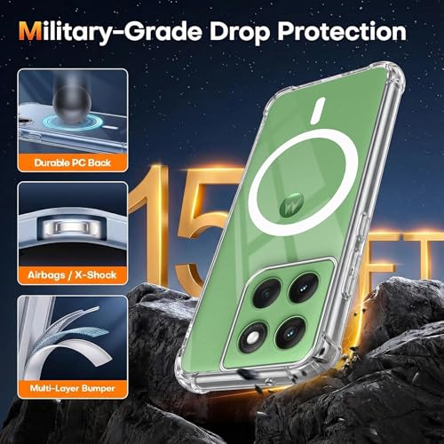 Image of Jkobi Shockproof Crystal-Clear Back Cover for Motorola Moto Edge 60 (Magsafe Wireless Support | Drop & Camera Protection | Hard Polycarbonate)