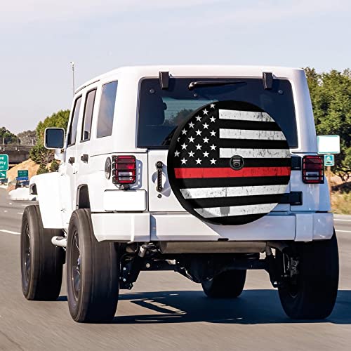 Image of Delerain Spare Tire Cover with Backup Camera Hole Black White American Flag Wheel Covers Waterproof Dust-Proof UV Sun Universal Fit for RV Trailer RV SUV Truck (18 Inch for Diameter 32 inch-34 inch)