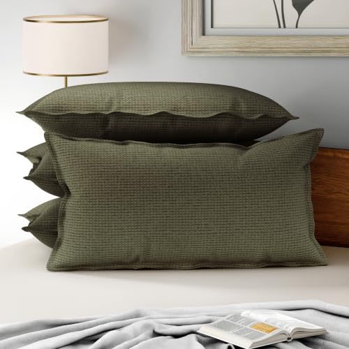 Image of Wakefit 100% Cotton Pillow Cover Set of 4 | 200 TC Soft & Breathable Pillow Cases | King Size 19 x 36 Inch | Skin Friendly, Durable & Gentle Machine Washable | Chintz