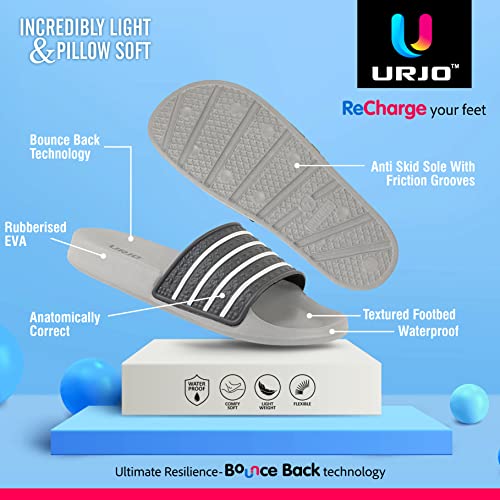 Image of URJO Kids's Sliders /Slippers Lightweight Super Flexible Arch Support Durable Anti Skid & Stylish Dailywear Sliders /Slippers for Boy's & Girl's
