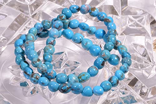 LKBEADS Unisex 8 Inch Turquoise  6.7X6X5Mm Free Form Shape Smooth Cut Stones for Jewellery Making, Beading & Craft Supplies -14868