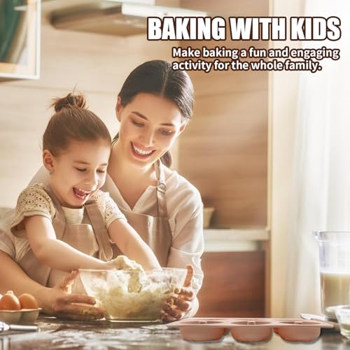 2Pcs Non-Stick Doughnut Mould, 6 Cavity Dishwasher & Microwave Safe Silicone Donut Tray, 2Pcs 54 Cavity BPA Free Gummy Bear Moulds, Bagels Baking Pan, Flexible Donut Baking Mold for Muffin Cupcake - Image 6