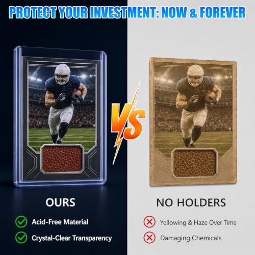 Image of DEDC 50 Top Loader Thick Card Load Holder Storage for Trading Cards Sports Sleeves Hard Plastic 260 Point Protective Toploaders 3 inchx4 inch Rigid Memorabilia Collectibles