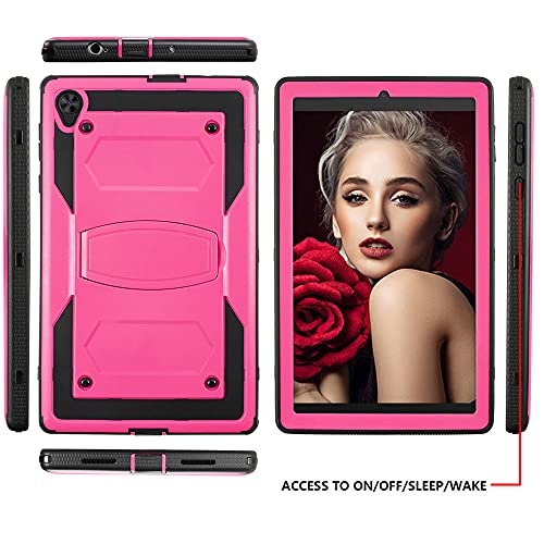 Soatuto For Alcatel Joy Tab 2 / Tcl 8 Inch Tablet Case With Tempered Screen Protector Kids Friendly Sturdy Case Built Stand For Alcatel Joy Tab 2 2020 Model 9032Z / Tcl Tab Model 9048S 8" (Pink+1 Pcs) #TOP2
