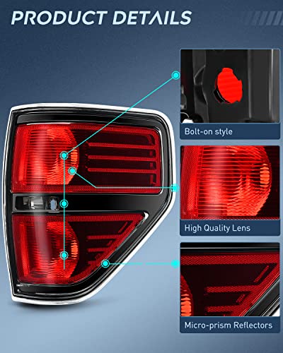Image of Nilight Taillight Assembly for 2009-2014 Ford F150 Driver&Passenger Side