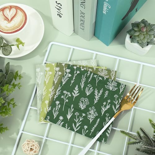Servilletas de cóctel elegantes con acabado degradado verde para celebraciones únicas 3