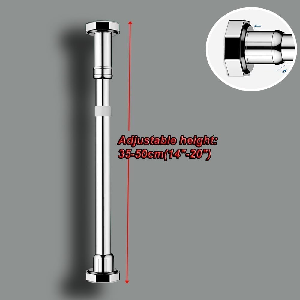 Patas Ajustables, Soporte para Lavabo empotrable sin Necesidad de taladrar, Varilla de Soporte de Acero Inoxidable.