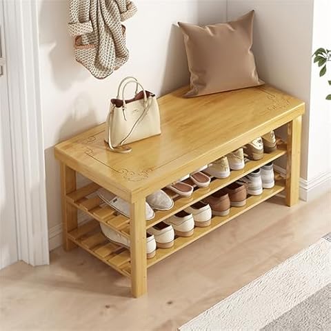 Warmiehomy 3-Tier Bamboo Shoe Bench Cover