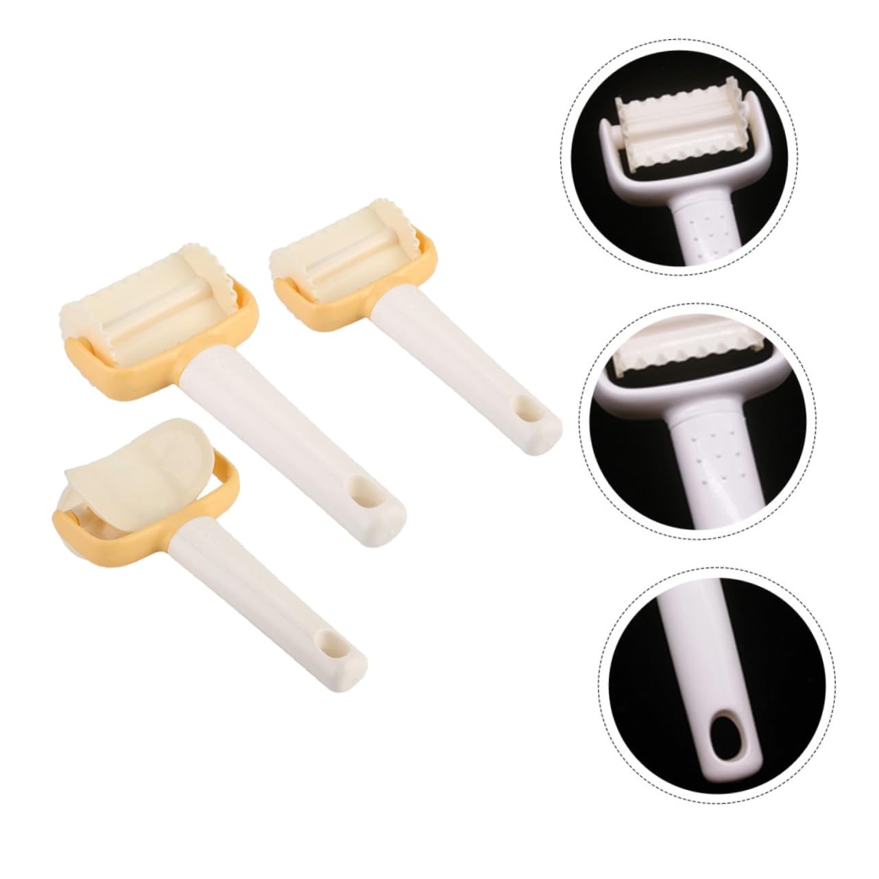 Cabilock 3 Ensembles 3 Pièces En Plastique Pâte Fondant Gâteau Outil De Coupe Stauffers Biscuits Biscuits Cannelés Coupe-Pâtisserie Roue Biscuit Rouleau Coupe Emporte-Pièces