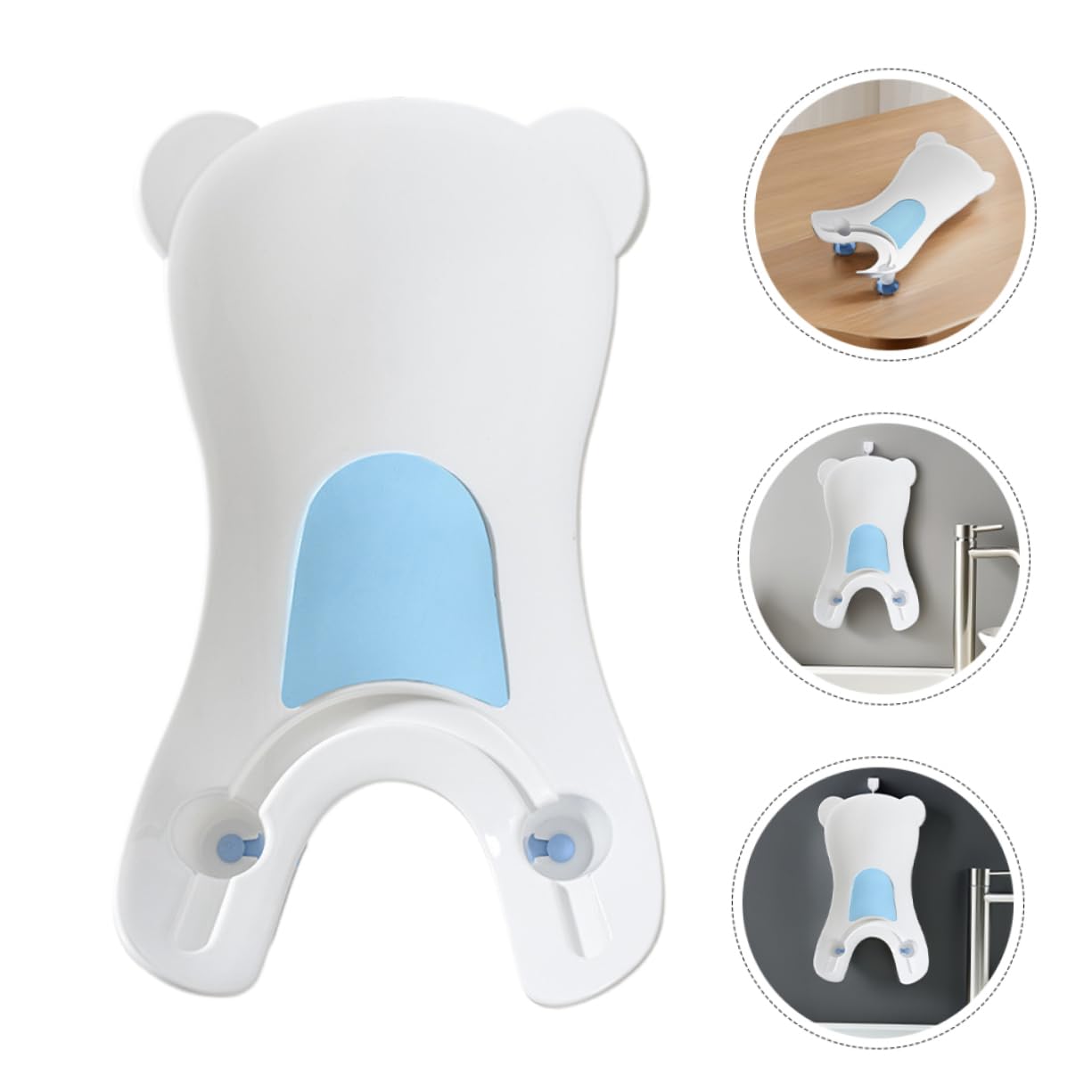 Bañera Ergonómica para Recién Nacido Cuenco Portátil de Seguro para Baño Lavado de Cara y Manos Cojín Cómodo para Bebés Diseño y Fácil de Transportar