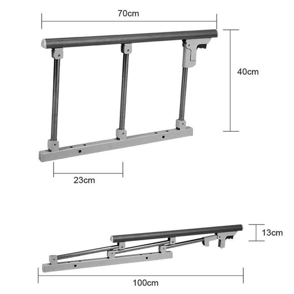 Protector De Barandillas De Cama para Adultos Mayores Protector Lateral De Seguridad Plegable Mango De Asistencia para Discapacitados Barra De Parachoques con Agarre De Metal 70 × 40 CM