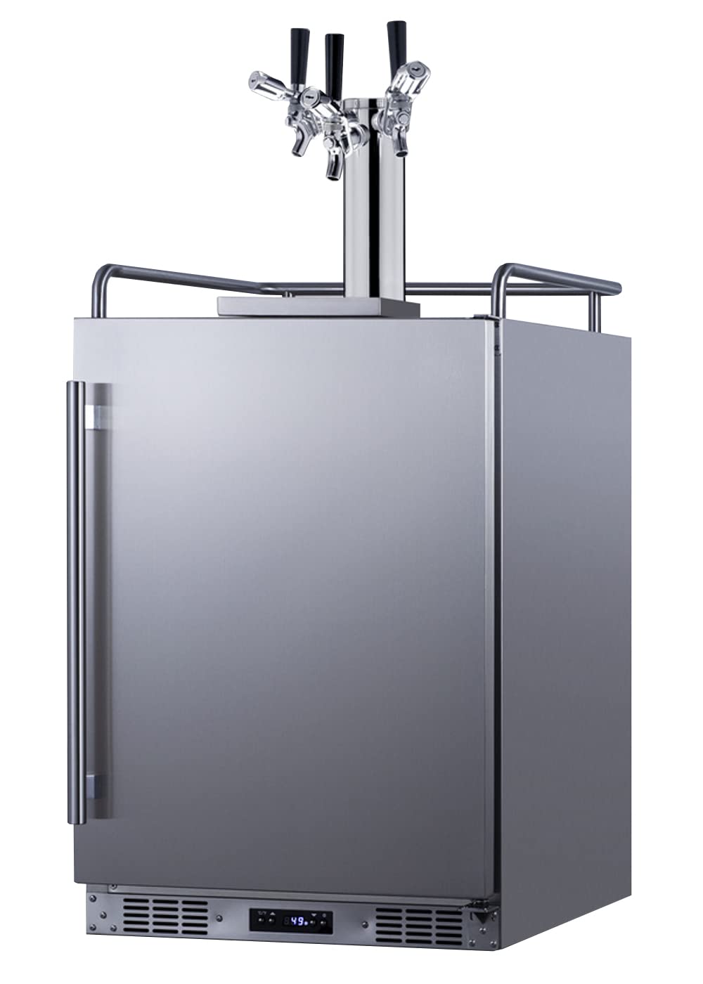 Summit Appliance Bc74oscomtriple 24" Wide Built-In Outdoor Commercial Beer Kegerator, 5.6 Cu.Ft. Interior, Weatherproof, Triple Tap System, Removable Locks, Digital Thermostat, Pro Style Handle on Fridge.com - View 6