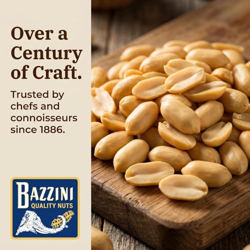 Image of Bazzini Unsalted Jumbo Peanuts 4lb Bulk Tin, Premium Roasted Peanuts with Classic Crunch, No Salt Added, Gluten Free Snack for Parties, Events, and Everyday Snacking