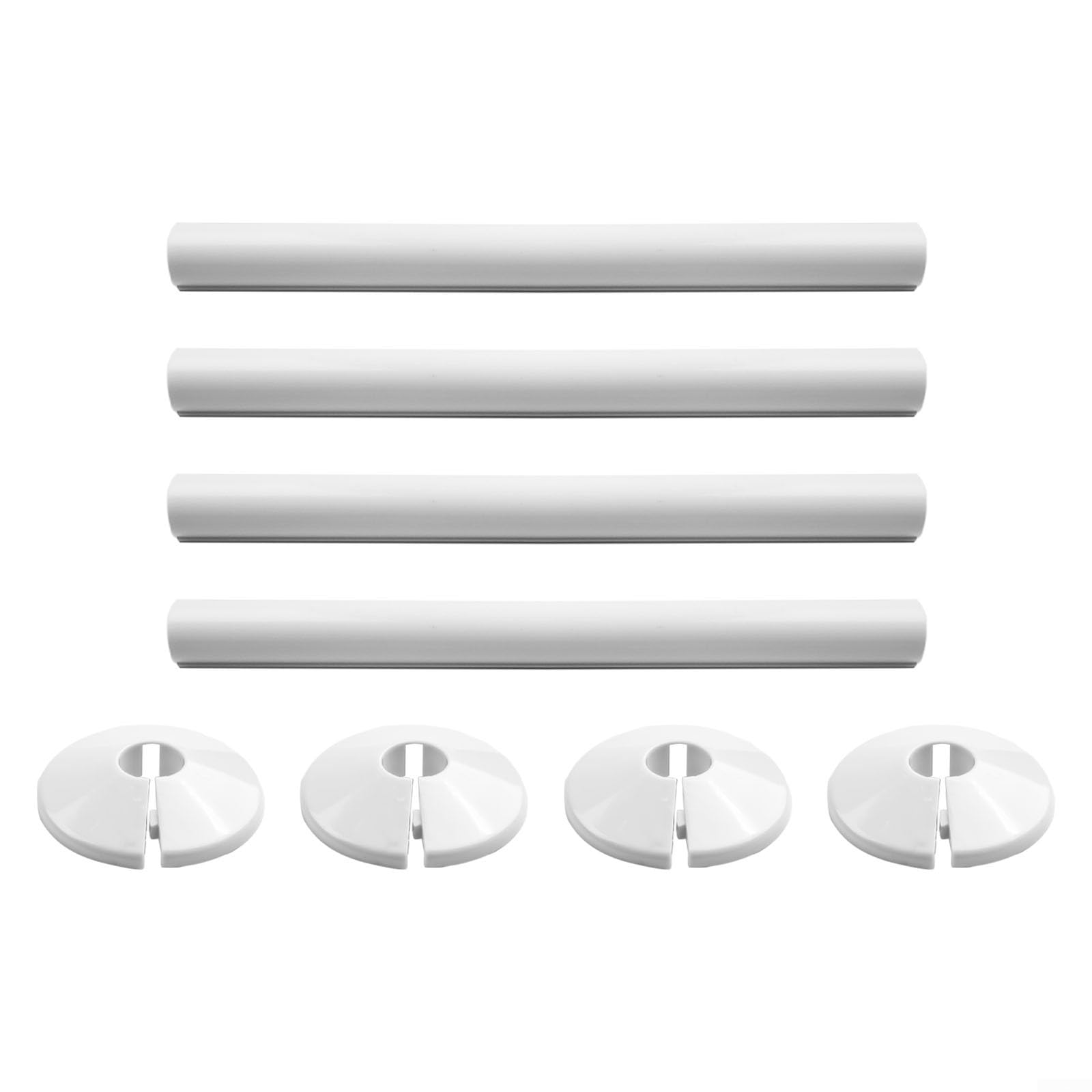 4 stuks verbergen leidingen cap, verstelbare lengte radiatorafdekking, radiatorbuishoezen, radiatorbuishoezen, radiatorpijpkragen (wit - 500 mm