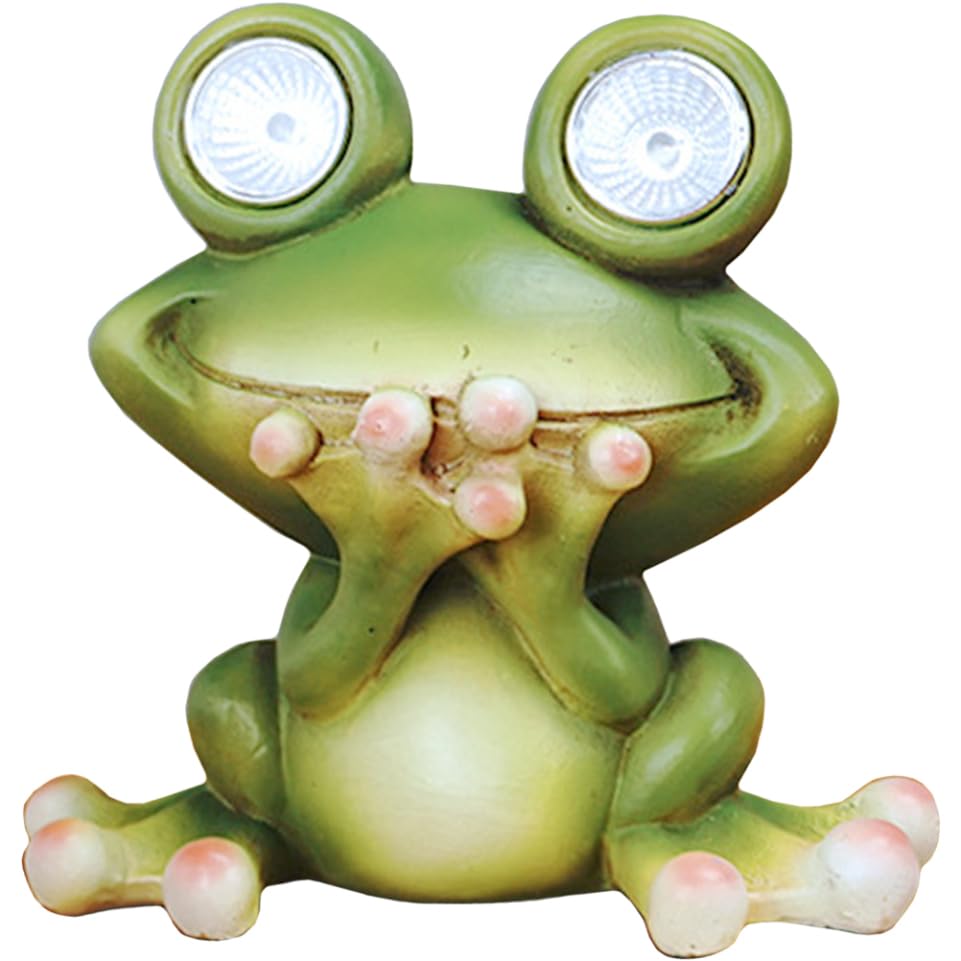 Milisten Frosch Solarlicht Skulptur im Freien Teich Figur Hase Fee...