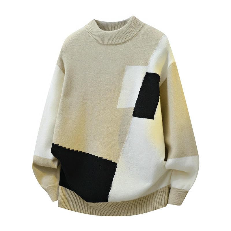 Pull automne chaud à blocs de couleurs idéal pour les sorties citadines en maille douce - 3