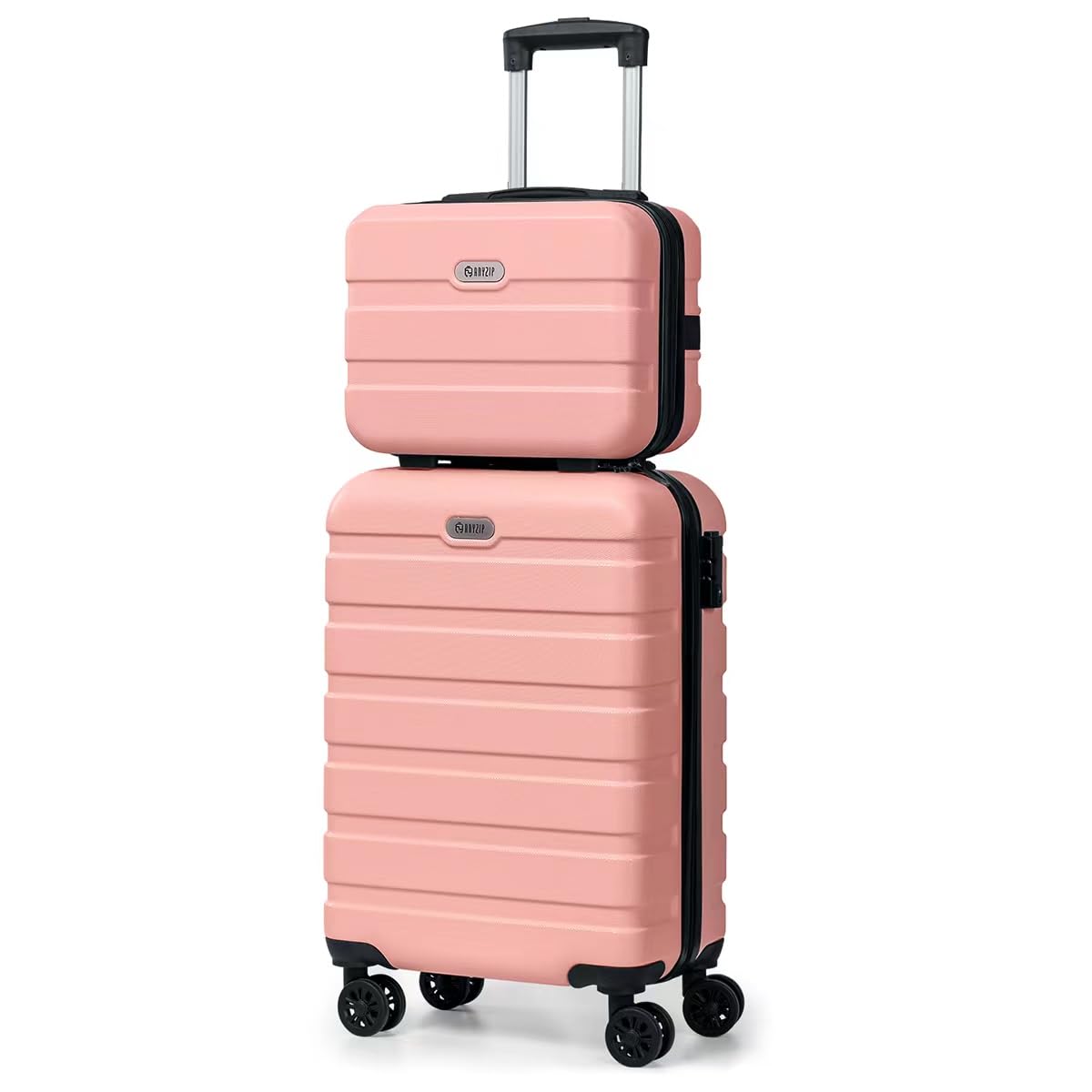 AnyZip Carry On Luggage 2PCS Luggage Set PC ABS Hardshell Lightweight Suitcase TSA Lock with 4 Spinner Wheels?14/20, Pink?