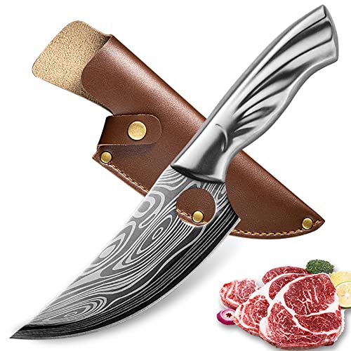 5,5" Ausbeinmesser, Metall Edelstahl mit Loch Küchenmesser, Scharfes Allroundmesser, Geeignet für Grill, Schneiden Sie Fleisch Camping Cover
