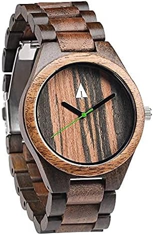 Treehut Men's Walnut and Ebony Wooden Watch with All Wood Strap Quartz Analog with Quality Miyota Movement and Stainless image 2 of 8 B01CKPZQ3I