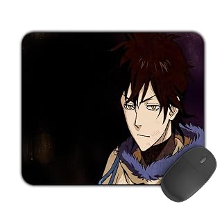 Kirmada Printed Design Mouse Pad Yuno Looks (200MM X 240 X 3MM) Enhance Gaming and Work Performance Comfortable and Precise Non-Slip Water Proof Black Clover Mouse Pad.