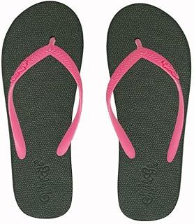 شبشب مريح وأنيق للأطفال من سليب اند جو، لون أخضر زيتوني/ أبيض وفوشيا، مقاس 34-35