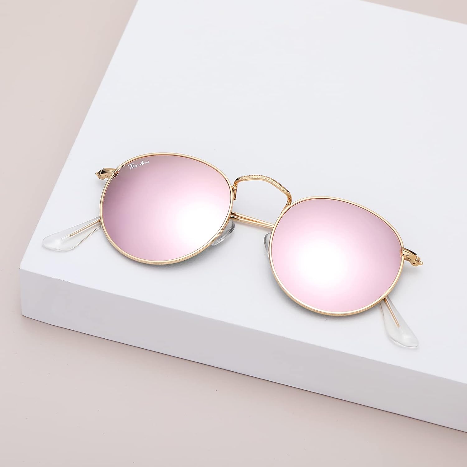 Pro Acme Round Sunglasses Glass Lens Metal Frame Retro Circle Sun Glasses for Women Men - Image 6