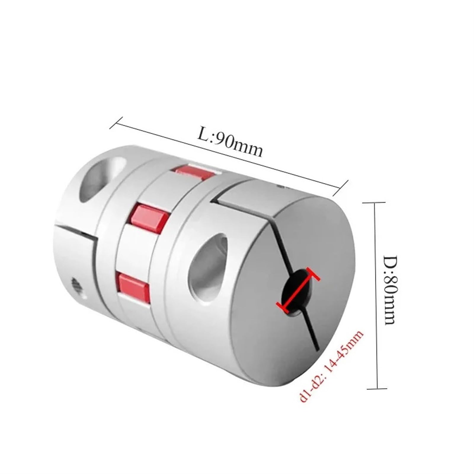 Giunto di serraggio rigido in alluminio Accoppiamento Plum Blossom Encoder a vite a stella elastico a coppia elevata Servomotore in alluminio XB-80X90(XB-80X90-14X15)