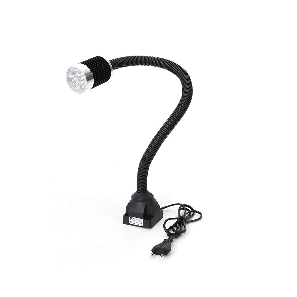 Lampa maszynowa CNC, 220 V LED lampa robocza z podstawą magnetyczną, elastyczna lampa typu łabędzia szyja, regulacja 360°, do tokarki, stołu warsztatowego
