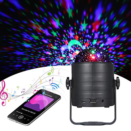 Andoer Luz de esfera de discoteca alimentada por USB com controle remoto 6 cores Luzes de festa BT M