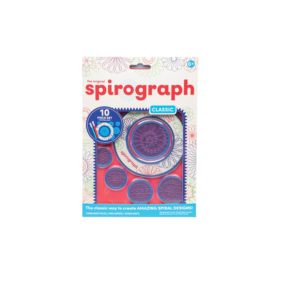 Spirograph 10 Piece Set - Classic | Create Endless Designs | Fun Drawing Set | Create Beautiful & Unusual Patterns | Great Arts & Crafts Activity | for Ages 6+
