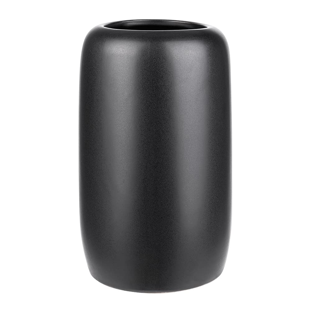 Jarrón Negro para Hierba de Las Pampas - Jarrón de Cerámica para Flores Secas - Vintage Boho Deco I Altura: 20cm Ø 8,5cm