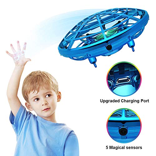 Hand Operated Drone for Kids Adults - Mini Drone for Kids Flying Ball Drone with 5 Upgraded Interactive Sensors 360 Degree Rotating Indoor Drone for Kids UFO Toy Drone for Boys and Girls