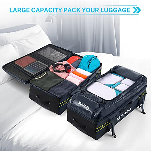 Gonex Rolling Duffle Bag with Wheels, 100L Water Repellent Large Wheeled Travel Duffel Luggage with Rollers 30 inch, Navy Blue