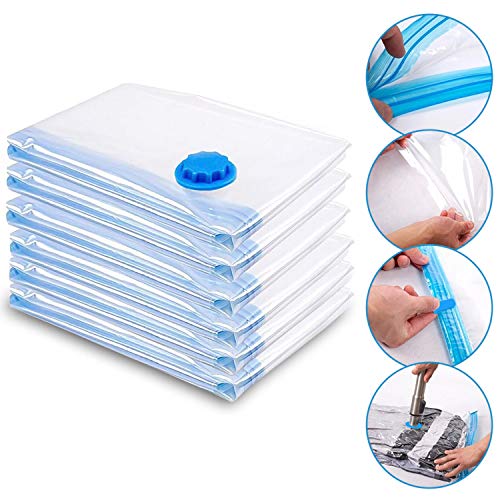 vingo 80x100cm 6 Piezas Bolsas de Almacenaje al Vacío Bolsa de Almacenamiento para edredón para edredones sábanas Almohadas Toallas, protección contra el Polvo
