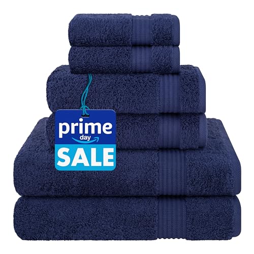 Cotton Paradise 100% Cotton Turkish Towel Set, Soft Absorbent Quick Dry, 6 Piece...