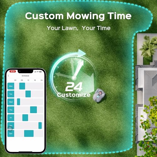YARDCARE M800Plus Cordless Robot Lawn Mower with GPS + Visual Navigation, Bow-Shaped Path Mowing, APP Control, 4.0Ah Automatic Robotic Lawnmower for 1/5 Acre, Obstacle Avoidance, Height Adjustment - Image 6