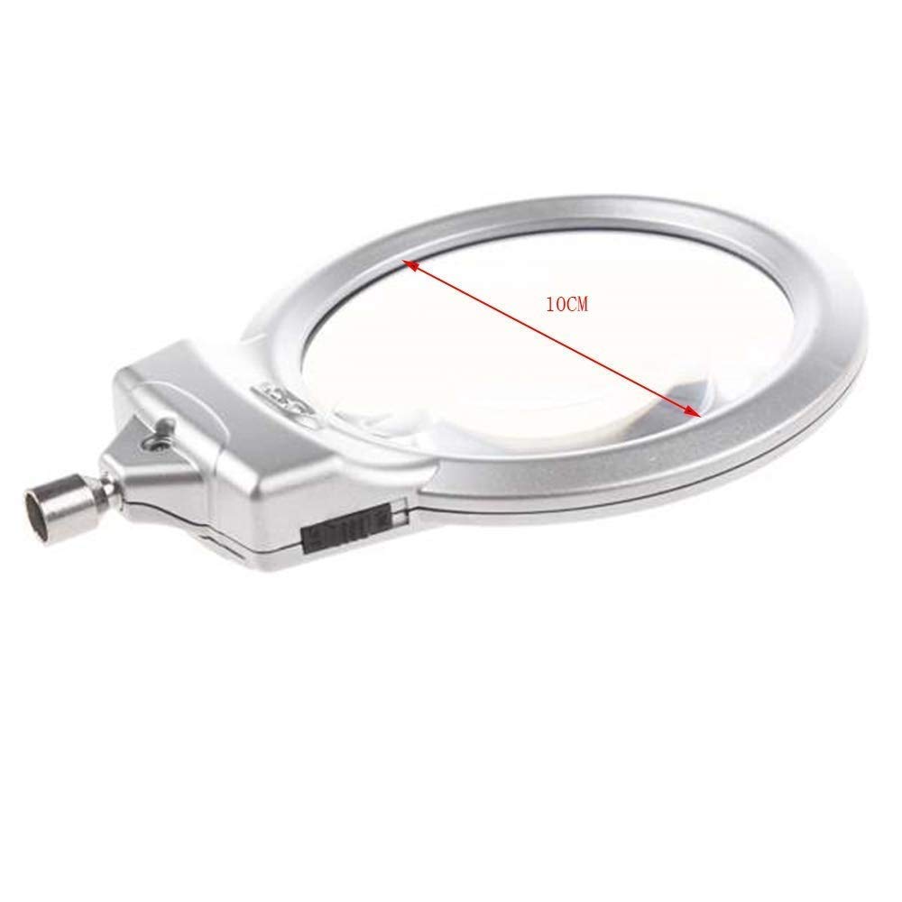 Glas-LED-Leuchtlupe, Metallschlauchglas, Schreibtisch-Leselampe mit Klemme 2,5 x 107 mm 5 x 24 mm Glaslupe zum Lesen Needed